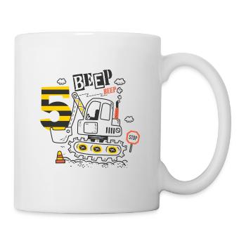 Birthday 5 Years Boy Excavator Construction Site - Mug - white - Right
