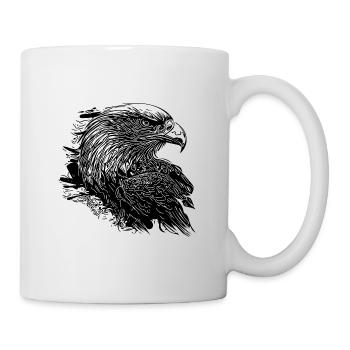 Aigle élégant à l’encre Style de tatouage vintage - Mug blanc - blanc - Droite