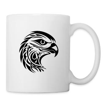 Beau portrait d’aigle dans le style tatouage - Mug blanc - blanc - Droite