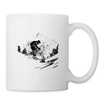 Skieur Hors route Extérieur Poudreuse Neige Style - Mug blanc - blanc - Droite
