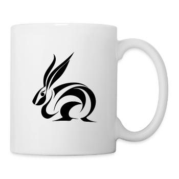 Mignon Lapin Tatouage Petite Ligne Lapin - Mug blanc - blanc - Droite