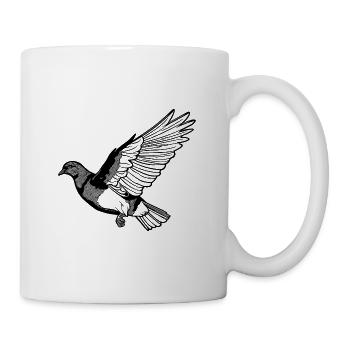 Pretty flying pigeon on wide wings - Mug - white - Right