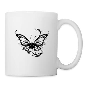 Pretty Tattoo Lines Style Butterfly - Mug blanc - blanc - Droite