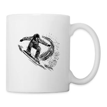 Deep Snow Snowboard Ride Jump Style Move - Mug - white - Right