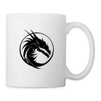 Vintager Tattoo Drache Kreis Logo Schuppenkleid - Tasse - Weiß - Rechts