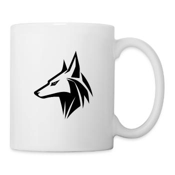 Noble Wolf Head Portrait Tattoo Style - Mug - white - Right
