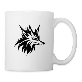 Wild Wolf Head Tattoo Style Portrait - Mug - white - Right