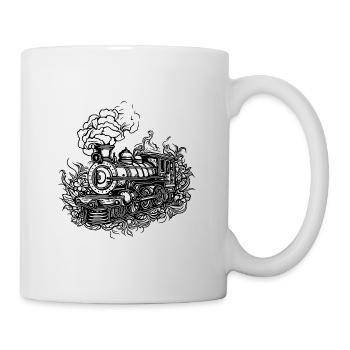 Modélisme ancienne locomotive ferroviaire locomotive à vapeur - Mug blanc - blanc - Droite