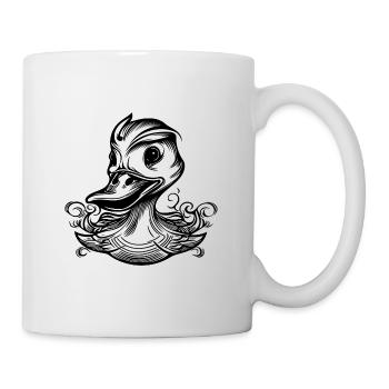 Drôle de canard avec un gros bec - Mug blanc - blanc - Droite