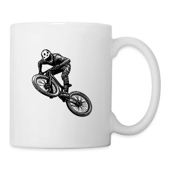 Vététistes avec un vélo de descente cool - Mug blanc - blanc - Droite