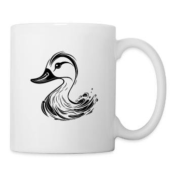Cute Tattoo Style Duck - Mug - white - Right