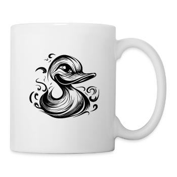 Drôle de canard souriant avec un énorme bec - Mug blanc - blanc - Droite