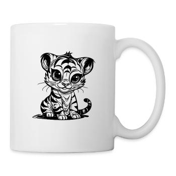 Cute little kids tiger with striped pattern - Mug - white - Right