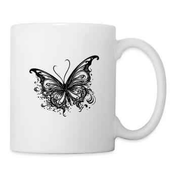 Pretty Tattoo Kids Lines Style Butterfly - Mug - white - Right