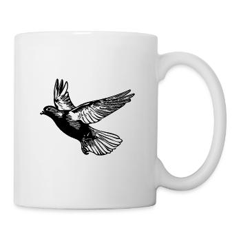 Fliegende Brieftaube mit großen Flügeln - Tasse - Weiß - Rechts