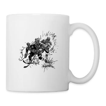 Vintage Eishockey Spieler Eis Crash Fan Motiv - Tasse - Weiß - Rechts