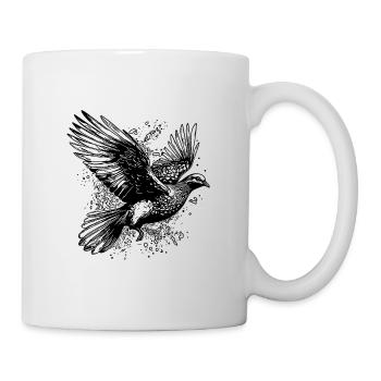 Fliegende Taube in Tattoo Style Linien - Tasse - Weiß - Rechts