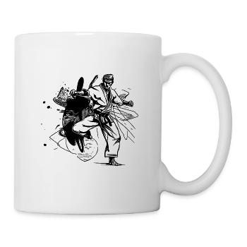 Kampf Style Schattenboxen Karate Kämpfer Tattoo - Tasse - Weiß - Rechts