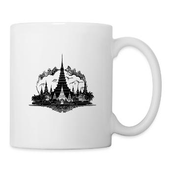 Exotic Thailand Temple Tattoo Style Reminder - Mug - white - Right