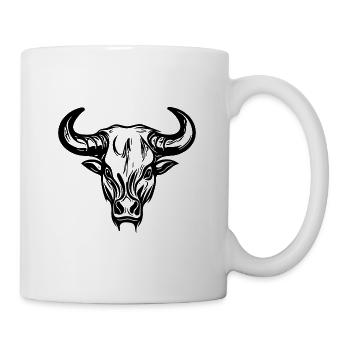 Taureau sauvage avec d’énormes cornes - Mug blanc - blanc - Droite
