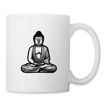 Tiefe Meditation Buddha Porträt spirituelle Natur - Tasse - Weiß - Rechts