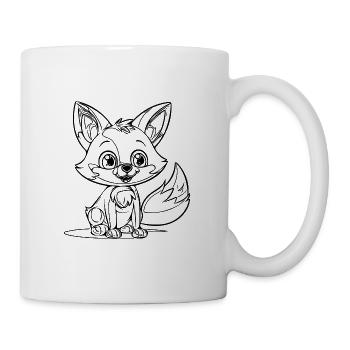 Cute Little Kids Fox Portrait - Mug - white - Right