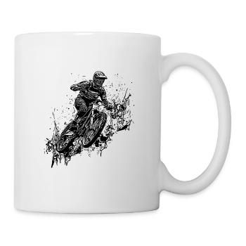Mud Splash Splash Mountain Biker with Bike - Mug - white - Right