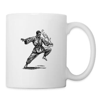 Karate Martial Arts Master Pose Tattoo Style - Mug - white - Right