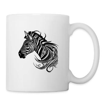 Wild Zebra Tattoo Style Lines - Mug - white - Right