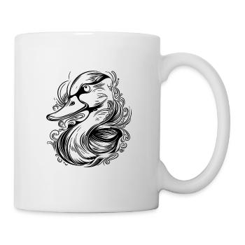 Mignon petit canard avec un sourire amusant - Mug blanc - blanc - Droite