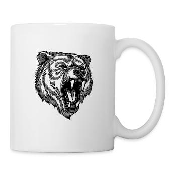 Wilder böser Bärenkopf mit scharfen Zähnen - Tasse - Weiß - Rechts