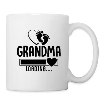 Werdende Oma, Oma loading, Herz - Tasse - Weiß - Rechts