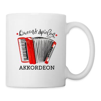 Queens spielen Akkordeon - Tasse - Weiß - Rechts