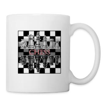 Échecs noir et blanc - Mug blanc - blanc - Droite
