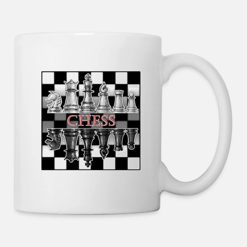 Échecs noir et blanc - Mug blanc - blanc