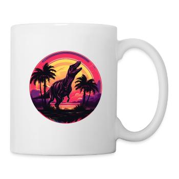 Synthwave T-Rex - Tasse - Weiß - Rechts