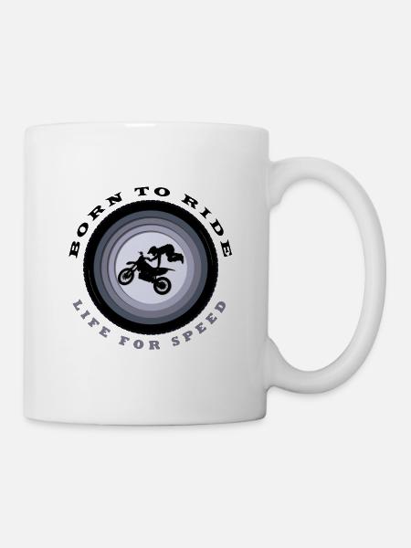 Moto , Né pour rouler - Mug blanc - blanc