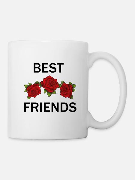 Best Friends Blumen T-Shirts Pullover Sweatshirts - Tasse - Weiß