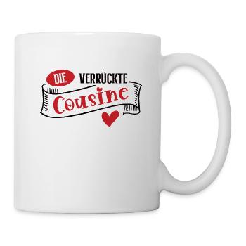 Verrückte Cousine Frauen Crazy Cousinen Cousinchen - Tasse - Weiß - Rechts