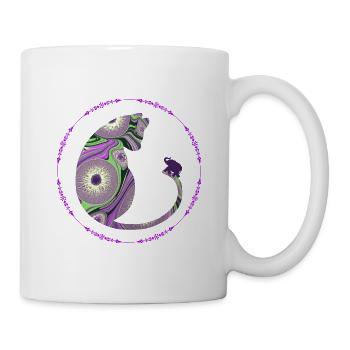 katze mit elefant e 239 - Tasse - Weiß - Rechts