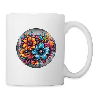 Blumen - Tasse - Weiß - Rechts