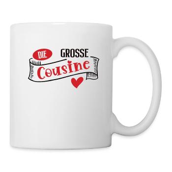 Grosse Cousine Outfit Schwester Große Cousinen - Tasse - Weiß - Rechts