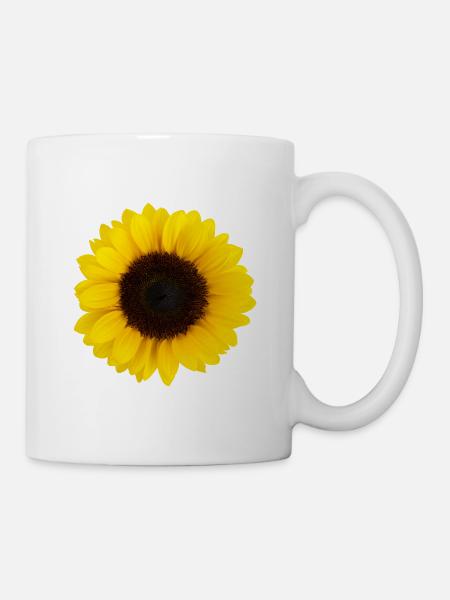 Yellow Sunflower gelbe Sonnenblume - Tasse - Weiß