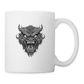 Wild werewolf with nasty teeth, sharp teeth - Mug - white - Right