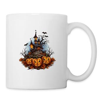 Halloween Pumpkin Bat Spell Haunted House - Mug - white - Right