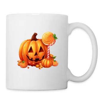 Citrouille d’Halloween mignonne avec des bonbons - Mug blanc - blanc - Droite
