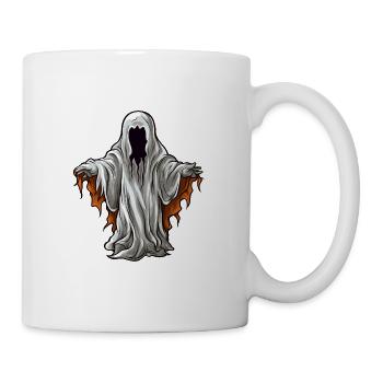Schwebender gruseliger Halloween Horror Geist - Tasse - Weiß - Rechts