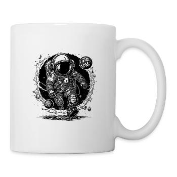 Weltraum Loch Astronaut mit exotischen Planeten - Tasse - Weiß - Rechts