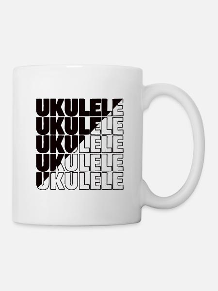 Ukulele typography diagonal - Tasse - Weiß