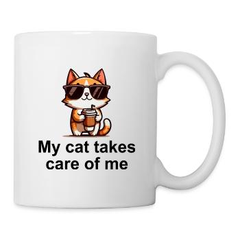 Mon chat prend soin de moi - Mug blanc - blanc - Droite